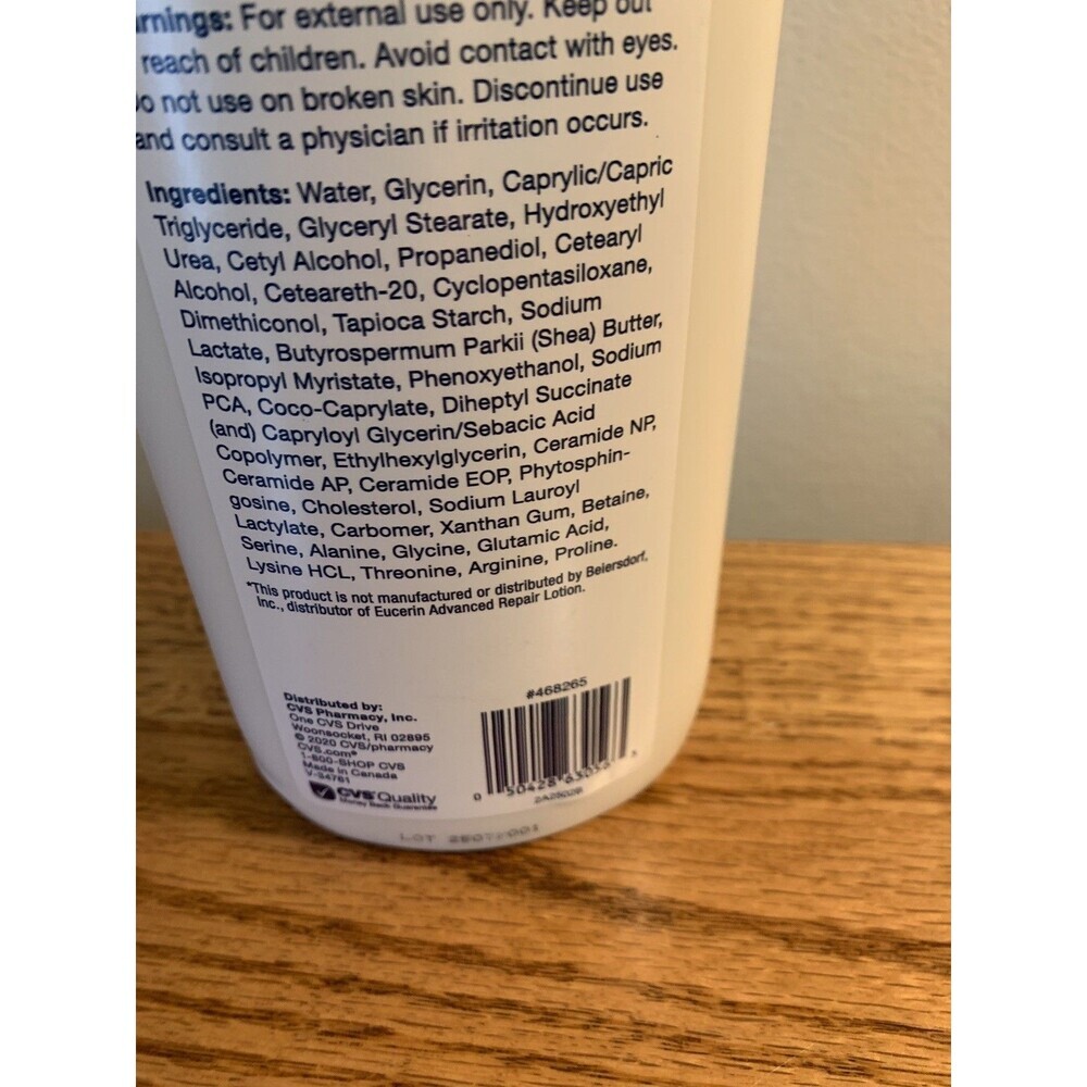 CVS Health Advanced Dry Skin Therapy Lotion 16.9 Eucerin Advan Repair NEW Frag - Picture 5 of 6